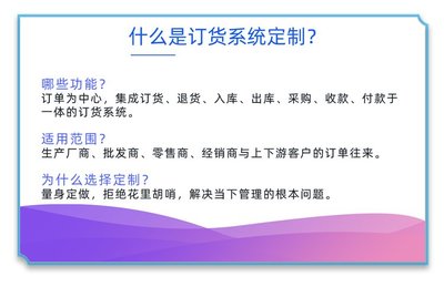 订单管理软件订货系统定制开发ERP仓库管理进销存外贸工厂加工业